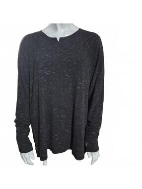 Spring + Mercer Charcoal Space Dye Long Sleeve Tee Size L